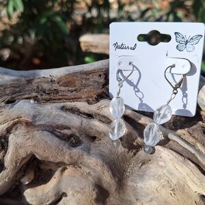 Vintage crystal and labradorite bead earrings